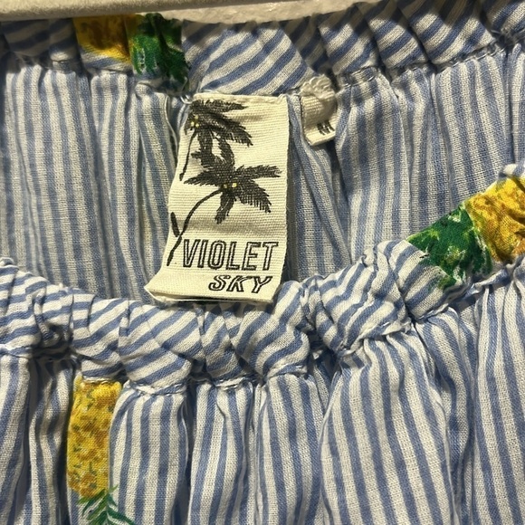 Violet Sky Women’s Pineapple Print Cover Up Blue White Striped Size Medium - Picture 6 of 13